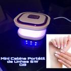 Cabine Forninho Mini Estufa 6W Led Uv Portátil Unhas Acrigel Fibra de Vidro Manicure