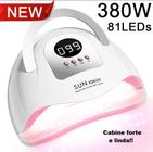 Cabine Lâmpada UV 380W SUN X26 MAX Para Unhas 81LEDs Secagem Rápida De Gel Manicure Display LCD