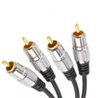 Cabo 2 + 2rca 1,8 metros metal profissional preto blistado loud