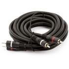 Cabo 2x2 Rca Com Fio Terra 5m Preto Som Automotivo - Storm