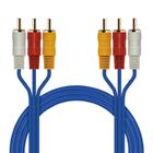 Cabo 3Rca X 3Rca Conector Dourado 3M Vídeo Som Tv Conversor