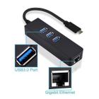 Cabo Adaptador USB-C 3.1 Type-C Para Hub 3 Portas USB 3.0 com Rj45 10/100/1000 Mbps