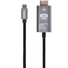 Cabo Adaptador USB-C para HDMI Yookie YA12 de 2 Metros - Preto/Prata