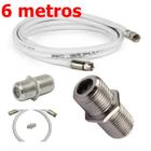 Cabo antena tv Coaxial Rg6 Pronto Emenda Macho Fêmea 30 cm a 25 metros parabolica ap