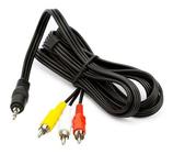 Cabo Áudio Auxiliar P2 3rca Para Dvd Celular P2 Tv Tubo 1,5m