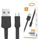 Cabo Carregador 2 Metros Compatível com LG K10 - Cabo Micro USB V8 - LEHMOX