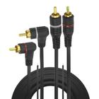 Cabo Coaxial RCA Duplo - para Som Automotivo - 90 Graus - 5 metros - Chip SCE PIX 018-0425