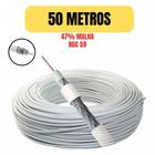 Cabo coaxial rgc59 750hms 47% malha 50 metro pata tv antena - Foxlux