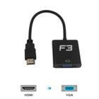 Cabo conversor hdmi macho para vga femea 24cm audio jc-ad-hmvga f3