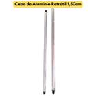 Cabo de Alumínio Retrátil Desmontável Multiuso Prático Rosca Universal 1,50cm