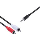 Cabo De Áudio 2 Rca Macho P2 3.5Mm Macho 28Awg Puro Cobre 1M - Pcyes