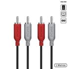 Cabo De áudio 2 Rca Macho Para 2 Rca Macho 28awg Puro Cobre 2 Metros - P2r-2