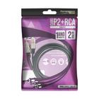 Cabo de audio p2+2rca nickel fitz 2mts, chip sce, 018-0702 - PIX