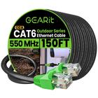 Cabo de conexão Ethernet GearIt RJ45 Cat-6 45,7 m preto ao ar livre