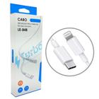 Cabo de Dados Lightning x USB-C Turbo Rápido Cabo 1 Metro LE848