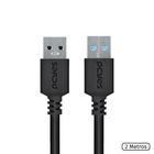 Cabo De Dados Usb A 3.0 Macho Para Usb A 3.0 Macho 28awg Puro Cobre 2 Metros - Puam3-2 - PCYES