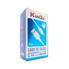 Cabo de Dados USB V8 Branco Kingo 1m 2.1A para Moto E7 Plus
