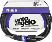 Cabo De Guitarra Ninja Cable 0,20 Mm Conector P10/p10 10ft 3,05 Metros Preto - SANTO ANGELO