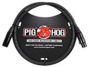 Cabo de microfone Pig Hog XLR 8mm macho para fêmea 1m