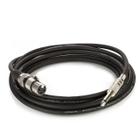 Cabo de Microfone XLR Femea Para P10 Mono - Preto - 25 Metros