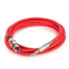 Cabo de Microfone XLR para P10 Estereo - Vermelho - 40 MT - CIRILO CABOS