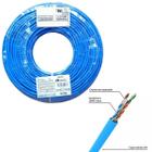 Cabo De Rede Cat6 Cobre Utp 4 Pares Azul 100 Metros Gigabit