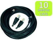 Cabo De Rede Cat6 PRETO 10 Metros Giga 10/1000 100% COBRE