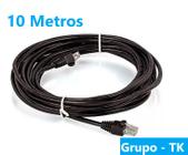 Cabo de rede / Internet / 10 metros / Preto / Montado / CFTV -- rolo c/ 10 Metros