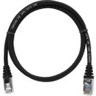 Cabo de Rede Patch Cord Cat5e 100% Cobre Blindado Preto 1 Metro