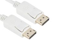 Cabo Displayport Com Trava 1.2 Macho Branco De 3 Metros