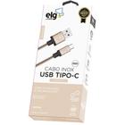 Cabo Elg INXC10GD - USB/Tipo C - 1 Metro - Aco Inoxidavel - Dourado