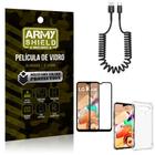 Cabo Espiral LG K41s + Capinha Anti Impacto + Película 3D - Armyshield