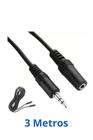 Cabo extensão de áudio P2 3,5mm 3 metros Estéreo extensor fone de ouvido microfone headset Storm Tech
