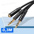 Cabo Extensor 3.5mm P3 4 Vias P/ Fone Microfone 0,3m Vention