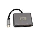 Cabo F3 Adaptador 2 Em 1 Usb-C 3.1 Tipo C Para Hdmi 4K E Vga Jc-Tyc-Hdmivga