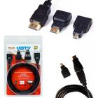 Cabo HDMI 1.5M com adaptadores micro e mini HDTV 3 em 1