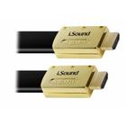 Cabo HDMI 1080P/4K com conectores dourados 24 K e extensão de 7,62 m - ISOUND