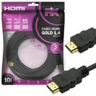 CABO HDMI 10metros 4K Tv Notebook ULTRAHD PIX 1.4 Gold