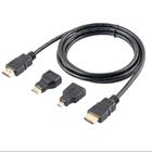 Cabo Hdmi 1,5 Metros Com Adaptador Mini E Micro Hdmi Hdtv