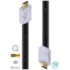 Cabo Hdmi 2.0 4k Ultra Hd 3d Conexão Ethernet Flat Com Conector Desmontável 10 Metros - H20fl-10 - VINIK