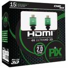Cabo HDMI 2.0 4K UltraHD 19 018-1520, 15 metros PIX