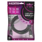 Cabo HDMI 2 Metros GOLD 1.4 4K ULTRA HD 018-0214 PIX