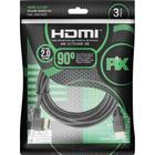 Cabo Hdmi L 3m 90 Graus Blindado 2.0 Ethernet 3 Metros 4k 3d