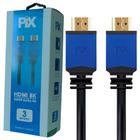 Cabo HDMI Plus 2.1 8K HDR 19p 3 Metros - PIX