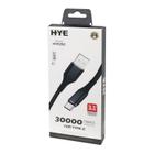 Cabo Hye HYE25C - USB/Tipo C - 1.2 Metros - Canvas - Preto