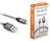 Cabo Lightning para USB Compatível com iPhone, iPad, iPod 1,5M - Revestido de Nylon - Geonav LIGH10T