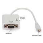 Cabo Micro Hdmi - Vga Com Áudio - Branco - Cirilo Cabos