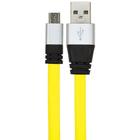 Cabo Micro Usb Flat Celular De Silicone - Amarelo