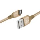 Cabo micro usb nylon trançado reforçado 1m golden geonav