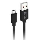 Cabo Micro USB para USB - 2 Metros - Preto - C3Tech CB-M21BK C3PLUS